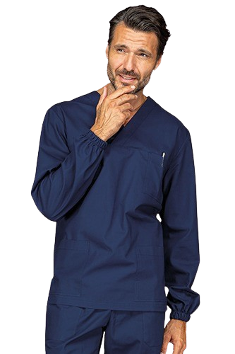 CASACCA COLLO A V MANICA LUNGA: casacca per l rsquo abbigliamento medico abbigliamento unisex per dentisti...